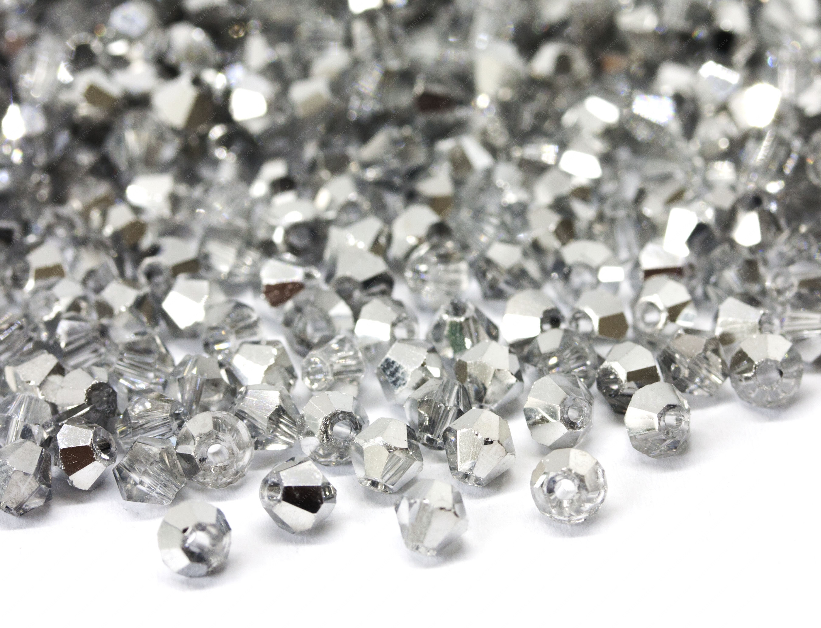 Намистина Біконуси Silver Crystal
